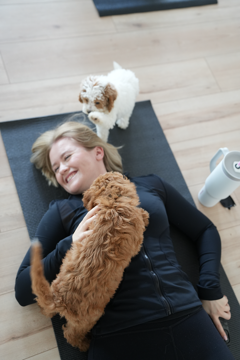 Puppy yoga every Saturday