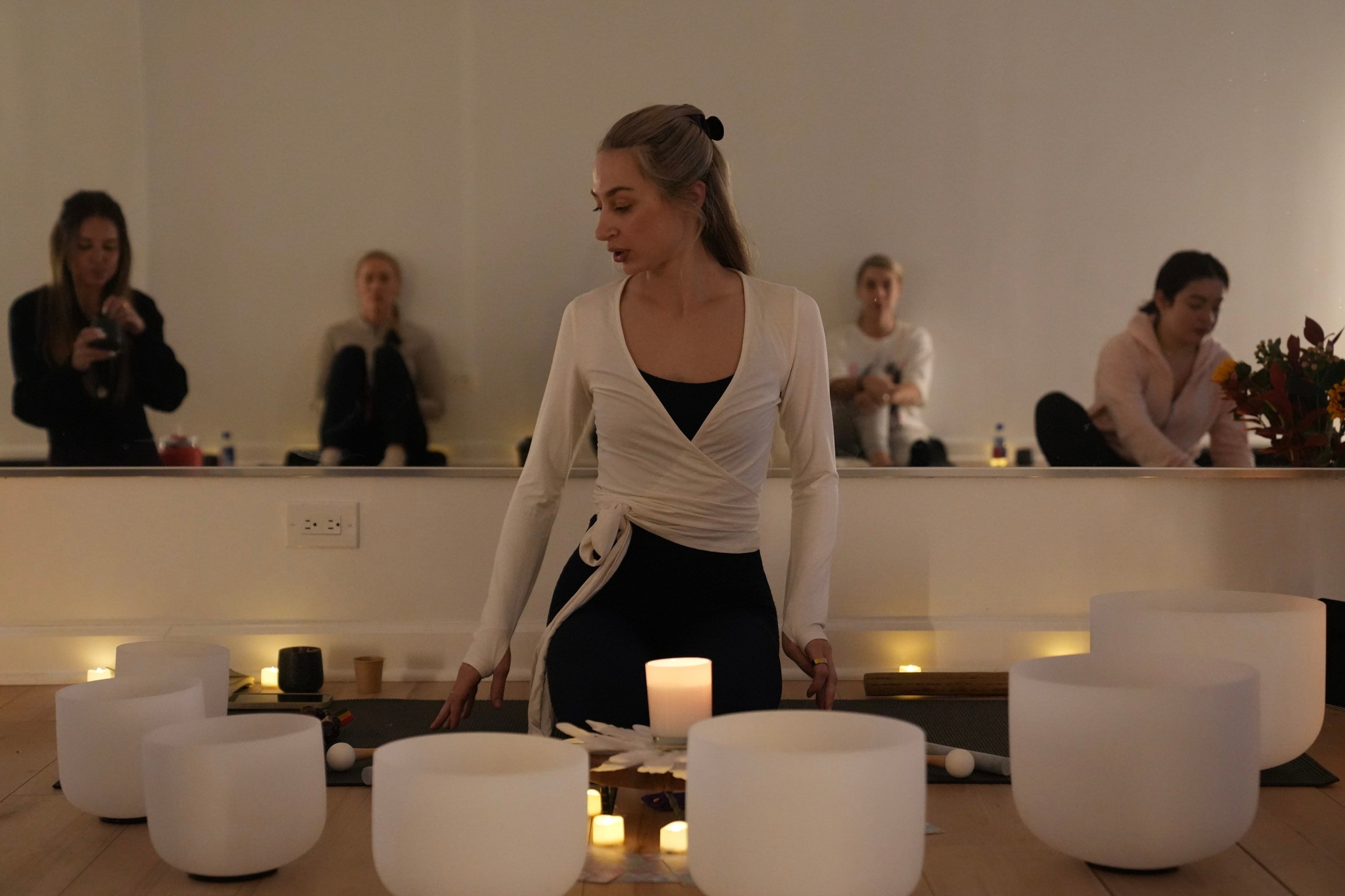GROUP Yoga, Sound Bath & Cacao ceremony session. Next group sessions in October