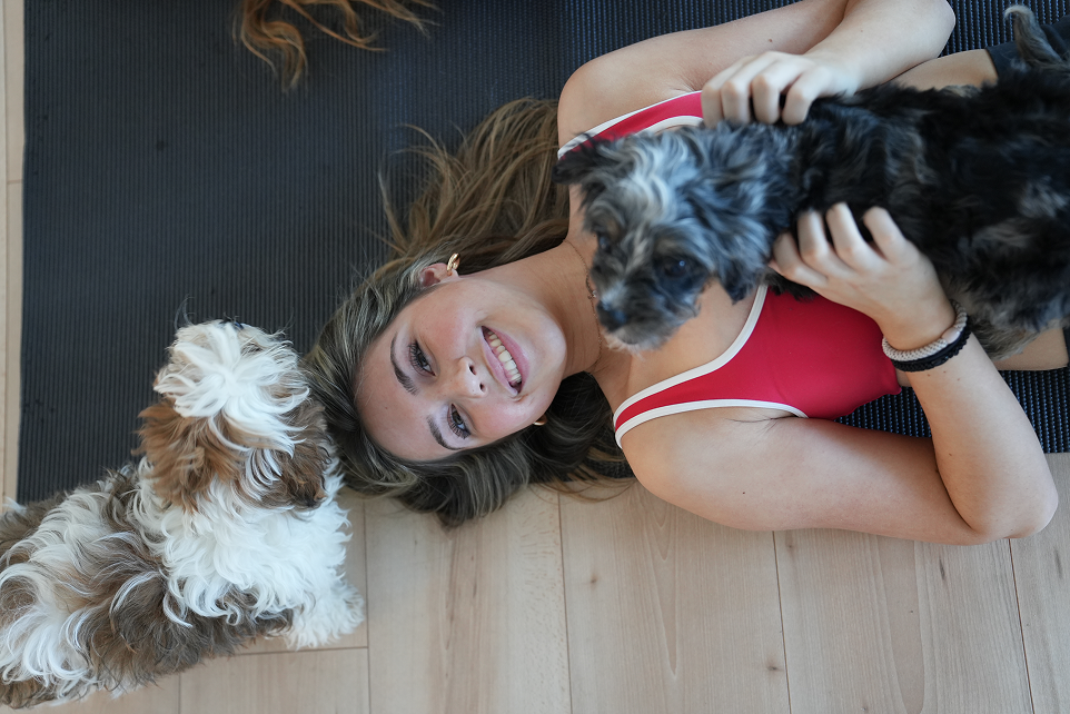 Private puppy yoga session at the studio