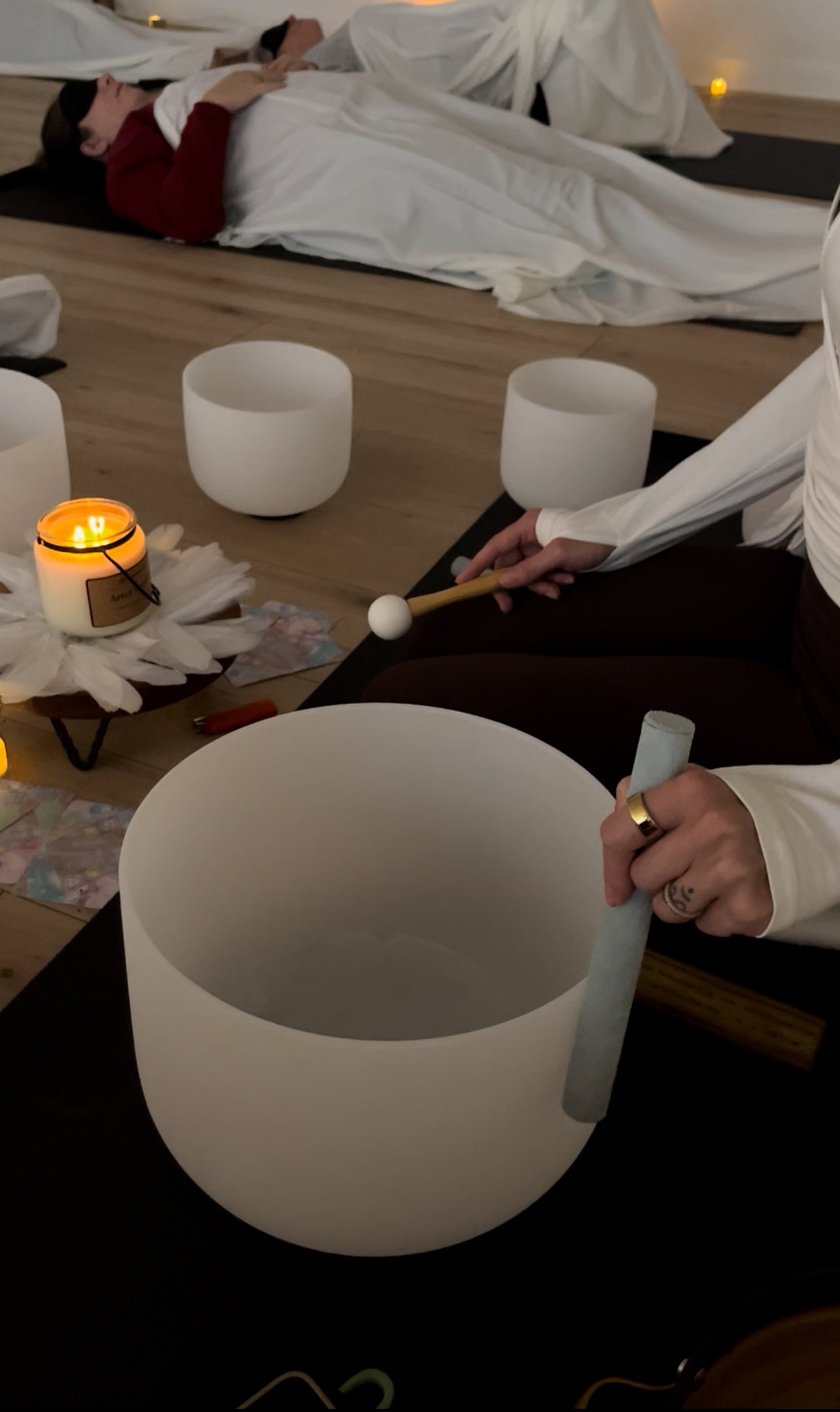 GROUP Yoga, Sound Bath & Cacao ceremony session. Next group sessions in October